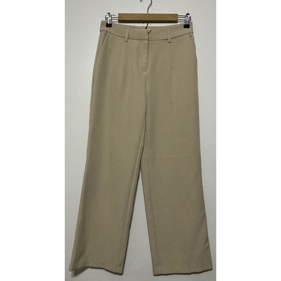 Avec Les Filles Pants - Avec Les Filles‎ Beige Wide Leg Pants Quiet Luxury Minimalist Womens 2 Old Money